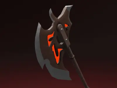 Lava Axe PBR Low-Poly Game READY Low-poly 3D model