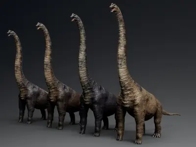 Dinosaur Brachiosaurus Sauropod Low-poly 3D model