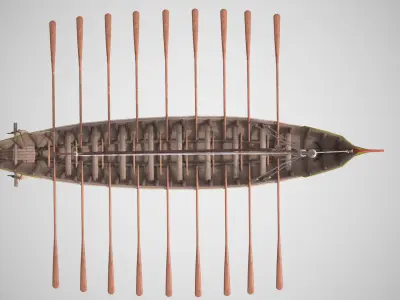 Imperial Roman Warship 100 AD Low-poly 3D model