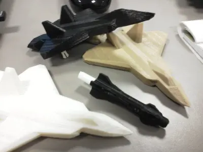 F-22 Raptor Jet with display stand removable missiles Free 3D print model
