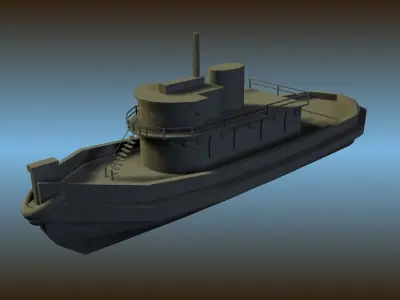 3 Low Poly Classic Boats Low-poly 3D model