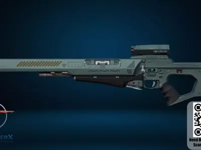Futuristic Sci-Fi Shotgun 3D Model Game Ready Weapon Asset Low-poly 3D model