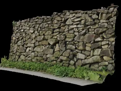 3 version of Korean Traditional Stone Wall 3D model