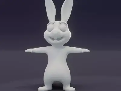 Cartoon Kangaroo Rigged Base Mesh 3D Model Free 3D model