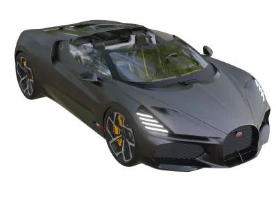 Bugatti W16 Mistral Low-poly 3D model