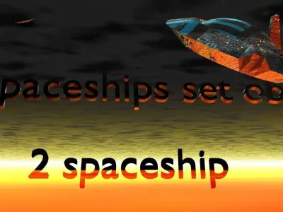 Spaceship set spaceships obi 3D model