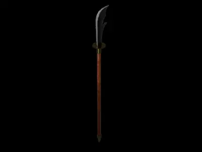 Naginata Low-poly 3D model