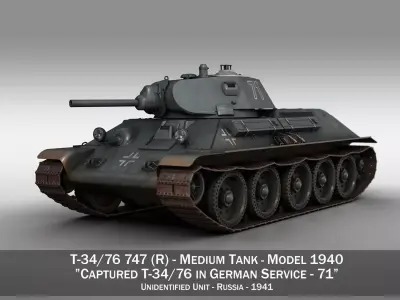 T-34-76 - Model 1940 -Soviet medium tank - 71 3D model