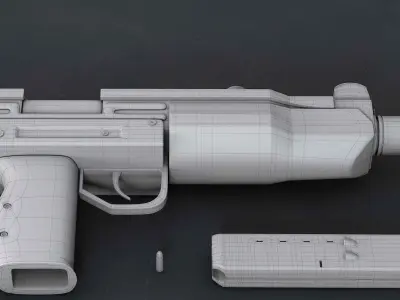 UZI - Bullet -uv ready Low-poly 3D model
