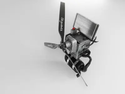 Light Aicraft Engine - Bombardier Rotax 582 Low-poly 3D model