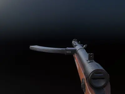 Type 100 Submachine Gun Low-poly 3D model