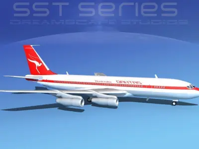 Boeing 707-320 SS Qantas 3D model