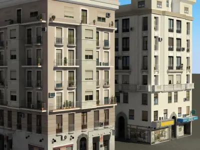 Building Collection 29-32 Low-poly 3D model