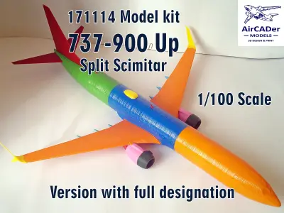 171114 Model kit Boeing 737-900 Split Scimitar Up 3D print model