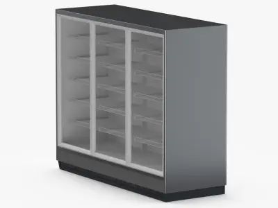 Soda Drink Fridge Large 3 Door 3D model
