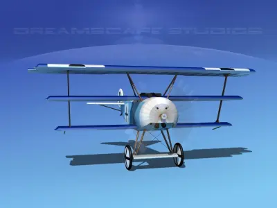 Fokker DR-1 Triplane V08 3D model