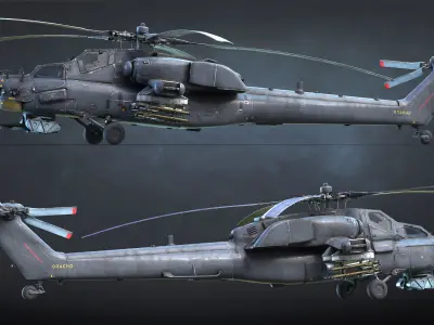 Mi-28N Havoc Attack Helicopter Game Ready Low-poly 3D model