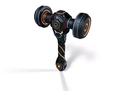 Sci-Fi Battle Hammer - Otsuchi Low-poly 3D model