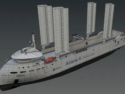 Wind poweredRo-Ro vessel 3D model Low-poly 3D model