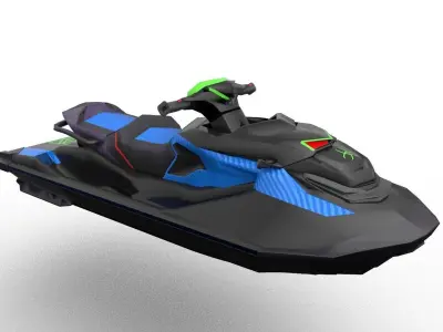 Jetski 03 Low-poly 3D model