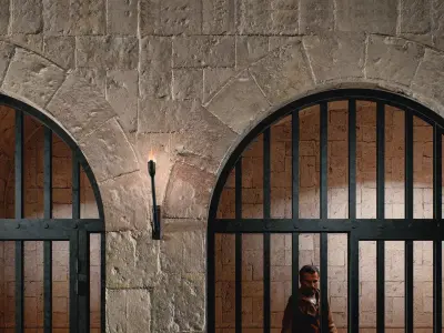 Medieval Dungeon Corridor - PBR Textures -D5 Render Scene 3D model