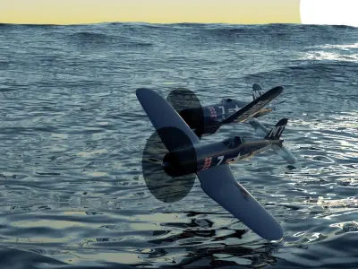 F4 U Corsair Low-poly 3D model
