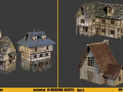 Kitbash Medieval Assets Textures Vol 4 Low-poly 3D model