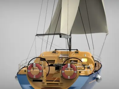 Corvette Ship 3D model