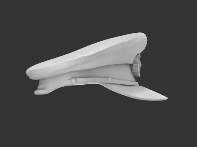Military cap Low-poly 3D model