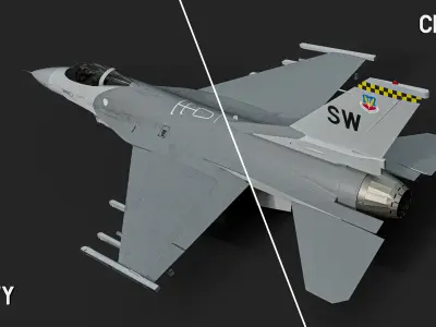 General Dynamics F-16 Fighting Falcon Low-poly 3D model