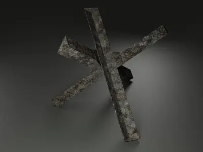 WW2 Hedgehog 3D PBR Low-poly 3D model