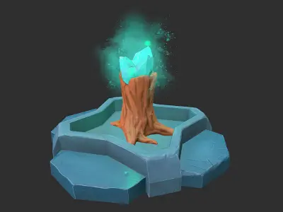 Inhibitor for moba games Hand painted Low-poly 3D model
