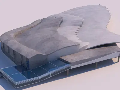 0127 - Bird Wing Building 3D model