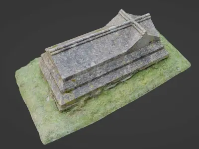 Tomb Grave Stone Sarcophagus Cemetery Graveyard Asset Photo-Scan Low-poly 3D model