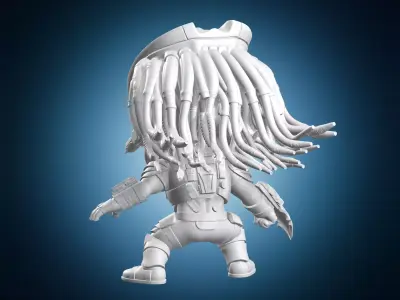 Predator Action Pose Chibi Style 3D print model
