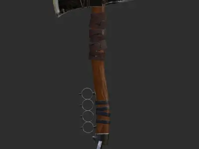 Game Ready Wood Axe Low-poly 3D model Low-poly 3D model