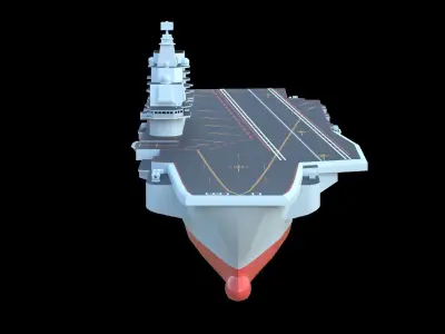 Type 001 Chinese aircraft carrier Liaoning Low poly  3D model