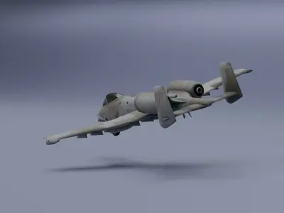 A-10Thunderbolt - fighter jet  Low-poly 3D model