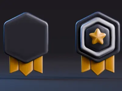 Low poly - Stylized Game Items - Medal Low-poly 3D model