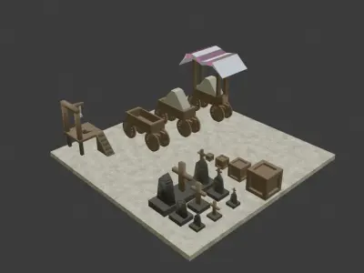 Assetpack wild west Free 3D model