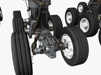 Airbus A380 with landing gear Low-poly 3D model