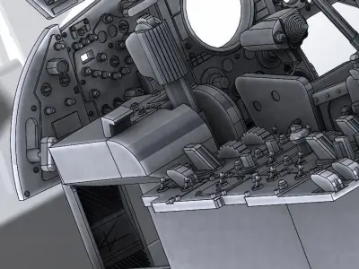 F104 Starfighter internal cockpit Stl files only 3D print model