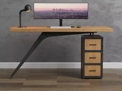 Modern Office Desk Design Free 3D model purchase