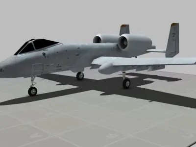 a-10 thunderbolt Low-poly 3D model