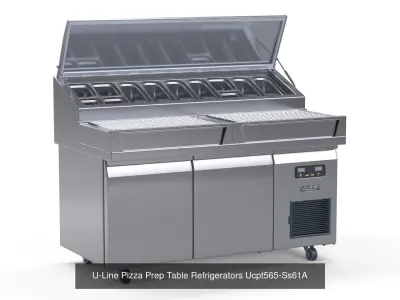 Commercial Pizza Prep Table Condiment Rail Refrigerated Base 3D Model Collection