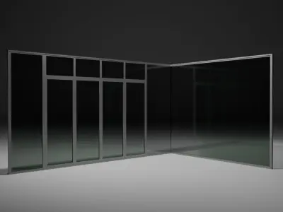 Commercial Glass window Free 3D model