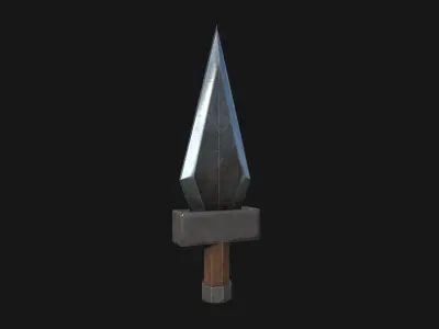 low poly knife sword Free low-poly 3D model