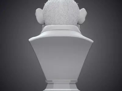 Chimpanzee Bust High Detail 3D Printable Animal Statue PM-340 3D print model