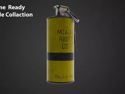 Game Ready Grenade M67 Flashbang Smoke  CS Gas Grenades Pack Low-poly 3D model
