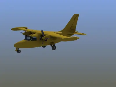 Mitsubishi MU-2 Low-poly 3D model